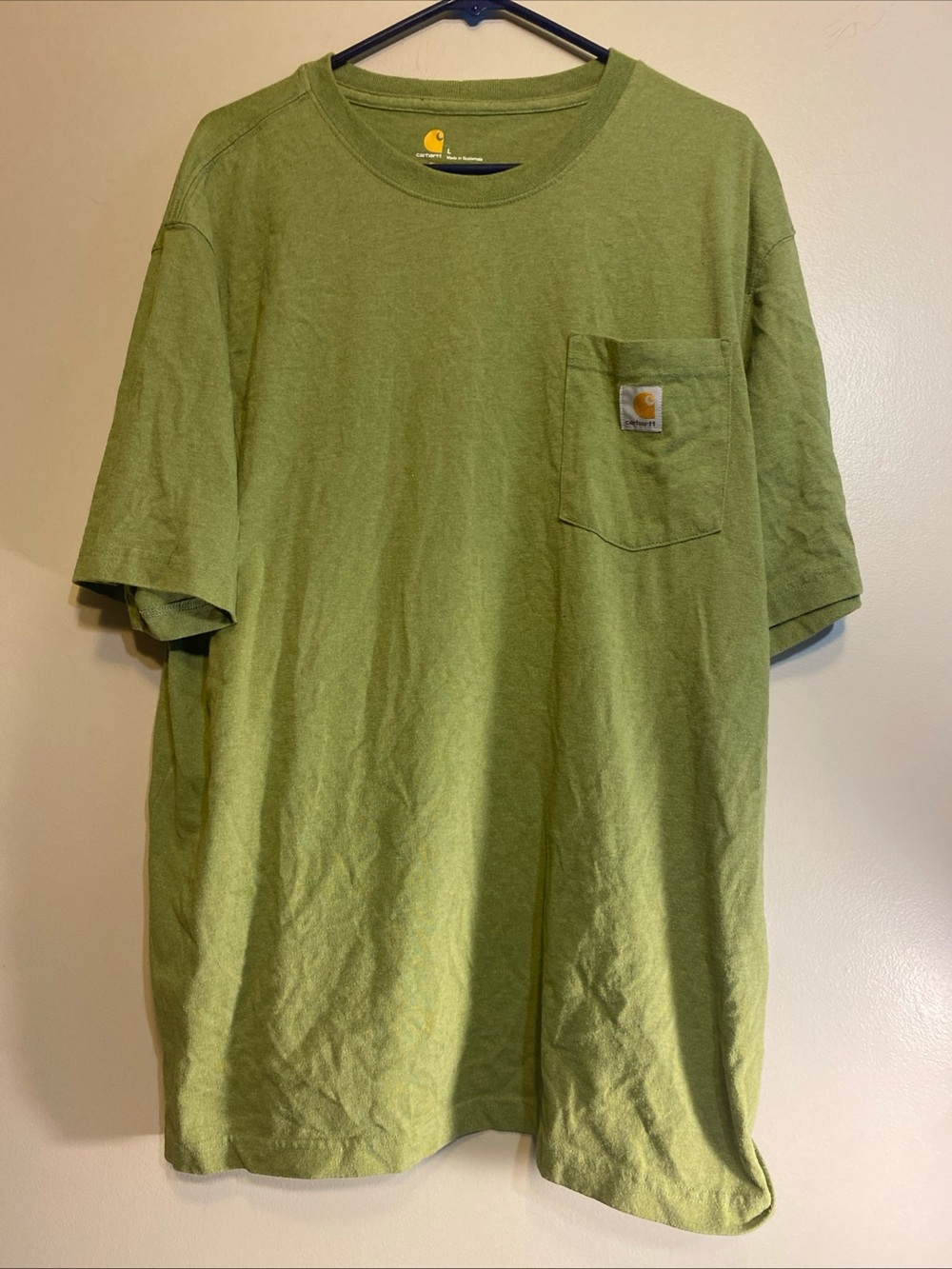 Carhartt Loose Fit Heavyweight Pocket Tee Size L K87M Green Shirt Work SS